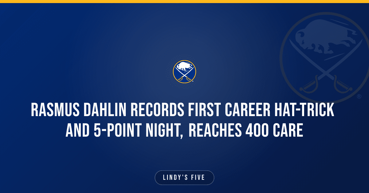 Rasmus Dahlin Records First Career Hat-trick And 5-point Night, Reaches 400 Care