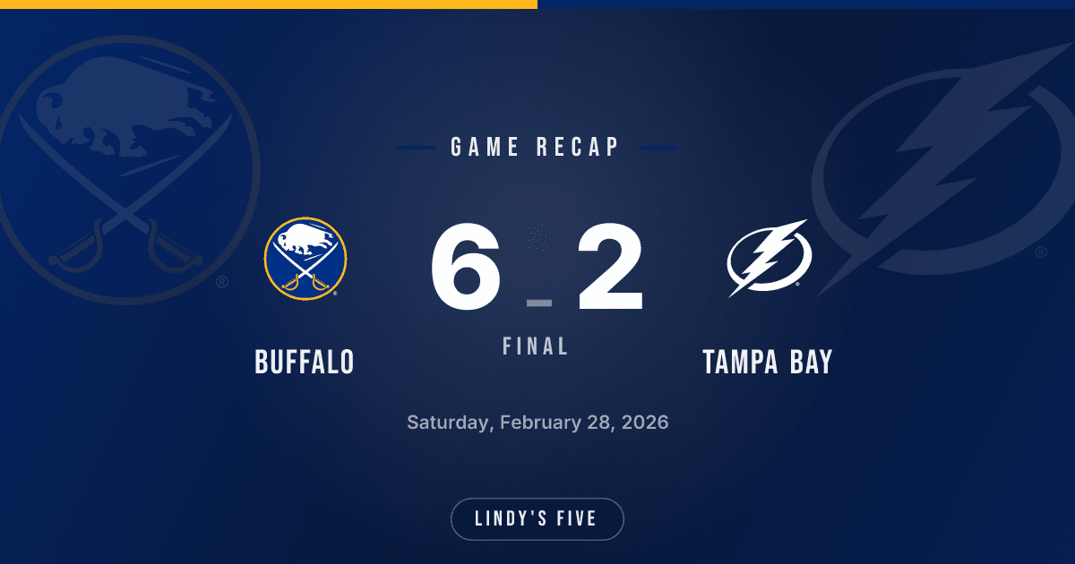 Sabres Crush TBL 6-2