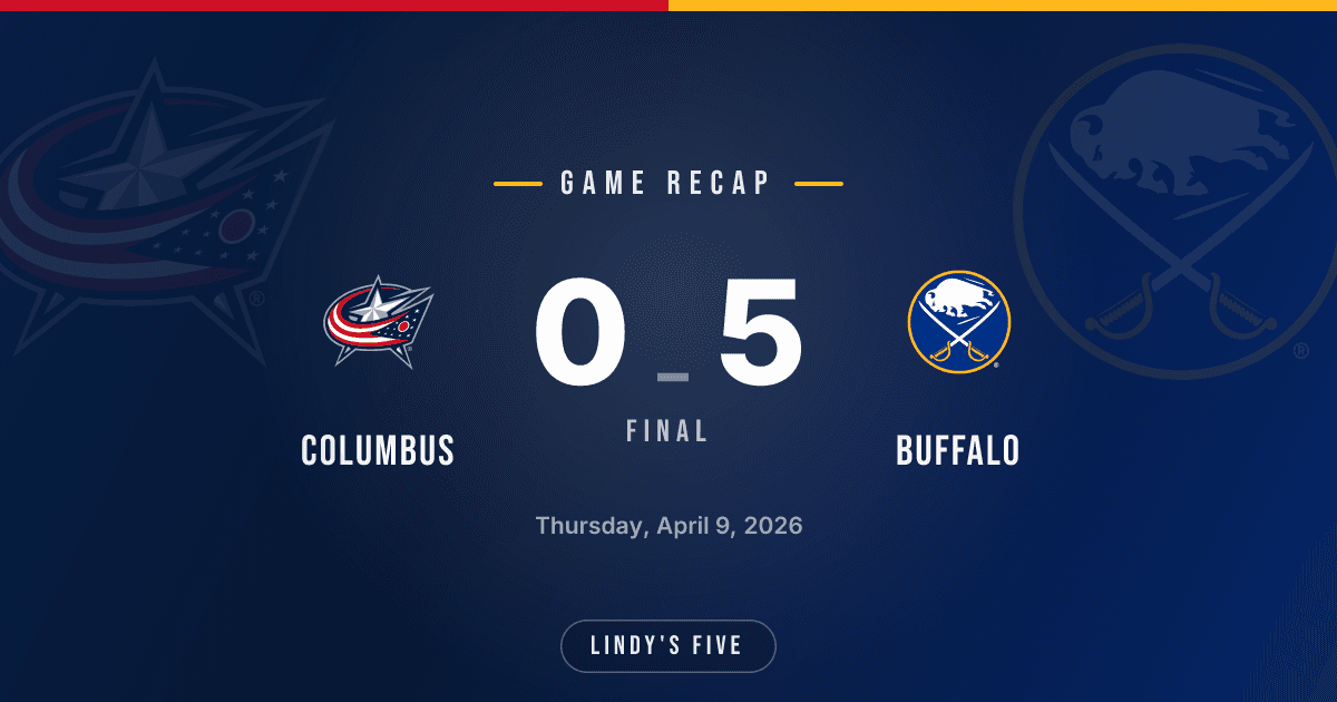 Sabres Dominate CBJ 5-0