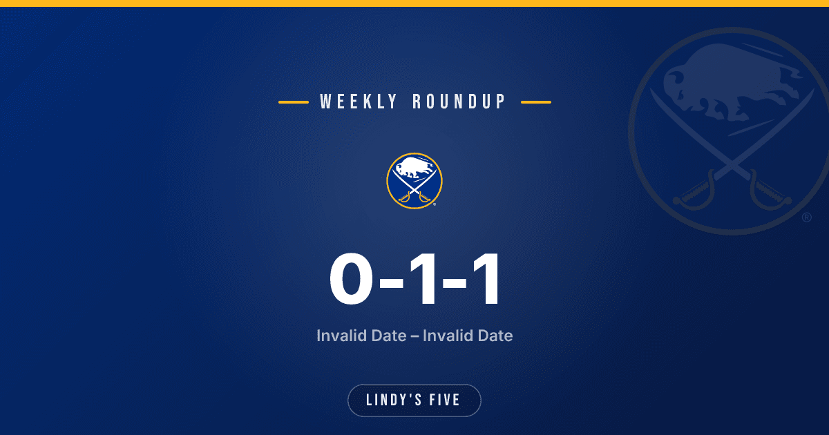 Sabres Week in Review: 1-1-1