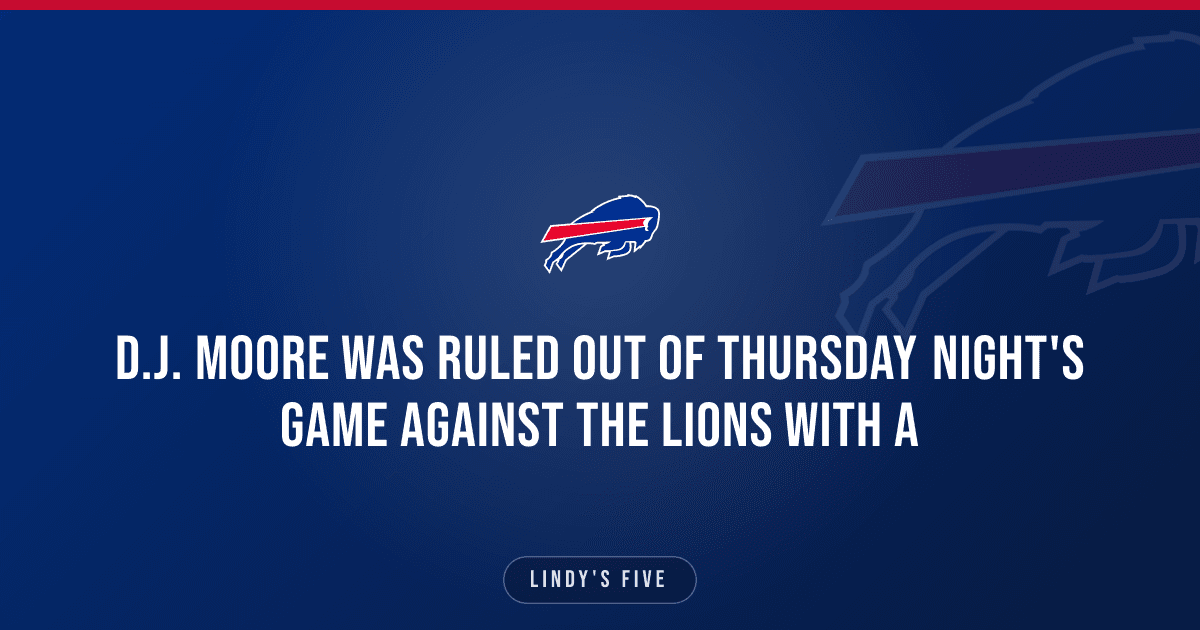 D.J. Moore Was Ruled Out Of Thursday Night's Game Against The Lions With A