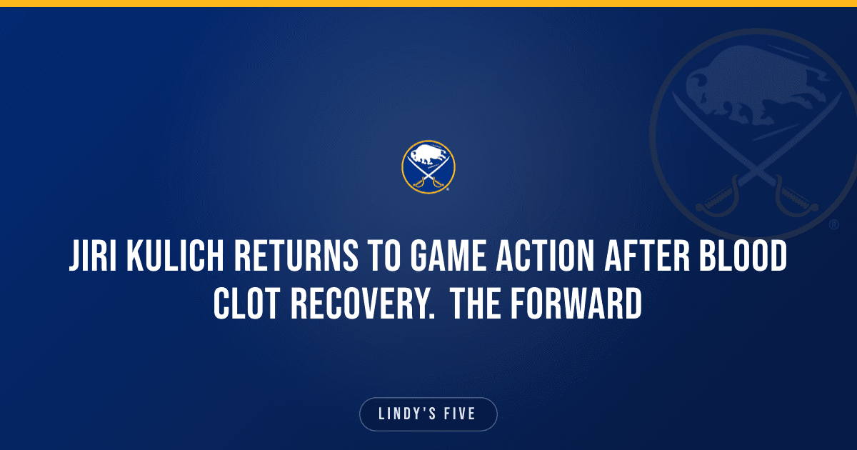 Jiri Kulich Returns To Game Action After Blood Clot Recovery. The Forward