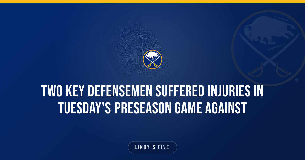Two Key Defensemen Suffered Injuries In Tuesday's Preseason Game Against